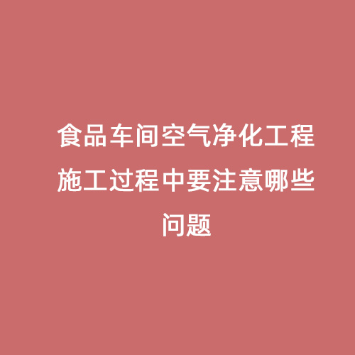 食品車間空氣凈化工程施工過程中要注意哪些問題